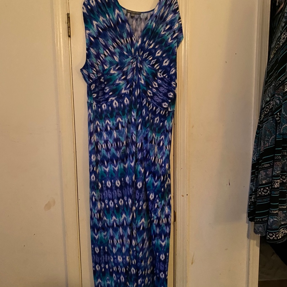 Blue Multi Colored Maxi Dreas
